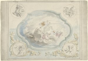 Design for et takmaleri med Charitas og Pax