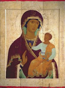 Madonna and Child Hodigitria, russisk ikon, 1502 (tempera på panel)