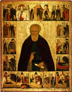 Saint Dmitry Prilutsky med scener fra livet hans, ca 1503