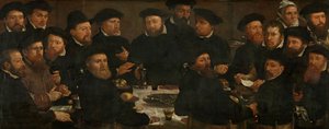 Bankett av atten Amsterdam Guardsmen of Squad L, kjent som "The Perch Eaters", 1566 av Dirck Barendsz