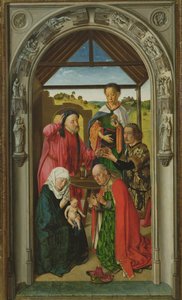 The Adoration of the Magi, c.1445 olje på panel detalj av 36895 av Dirck Bouts
