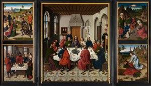 Det hellige sakraments altertavle, ca. 1464-68 (olje på panel)