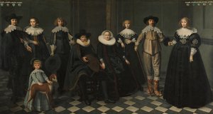 Portrett av familien til Dirck Bas Jacobsz, borgmester i Amsterdam av Dirck Dircksz. van Santvoort