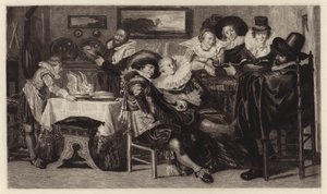 The Meal (gravering) av Dirck Hals