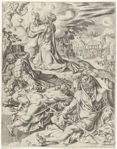 Kristus i hagen til Getsemane Fall og menneskehetens forløsning gjennom Kristi liv og lidenskap (serietittel) av Dirck Volckertsz. Coornhert (attributed to)
