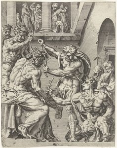 Kristus er kronet med tornekronen Menneskehetens fall og forløsning gjennom Kristi liv og lidenskap (serietittel) av Dirck Volckertsz. Coornhert (attributed to)
