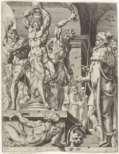 Kristi flaggering Menneskehetens fall og forløsning gjennom Kristi liv og lidenskap (serietittel) av Dirck Volckertsz. Coornhert (attributed to)