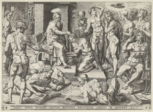 Paulus døper innbyggerne i Efesos av Dirck Volckertsz. Coornhert (attributed to)