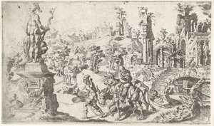 Fly til Egypt av Dirck Volckertsz. Coornhert (attributed to)