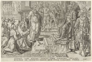 Underkastelse av seks tyske byer, 1547 Victories of Charles V (serietittel) Divi Caroli. v. imp. opt. max. victoriae, ex multis praecipuae (serietittel) av Dirck Volckertsz. Coornhert