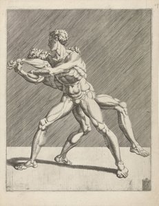 Two wrestlers Wrestlers (serietittel) av Dirck Volckertsz. Coornhert