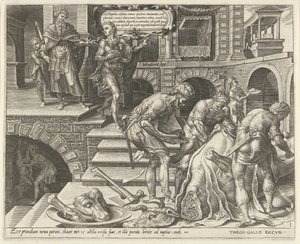 Forberedelser til bryllupsfesten Lignelse om en bryllupsfest (serietittel) av Dirck Volckertsz. Coornhert