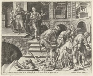Forberedelser til bryllupsfesten Lignelse om en bryllupsfest (serietittel) av Dirck Volckertsz. Coornhert