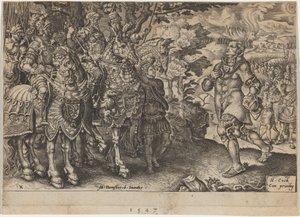 Overgivelsen av John Frederick, kurfyrst av Sachsen, etter slaget ved Mühlberg av Dirck Volckertz Coornhert, after Maerten van Heemskerck