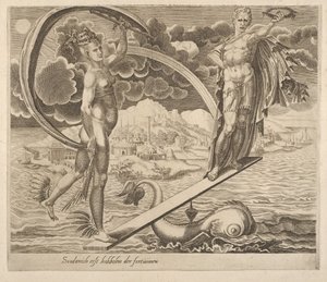 Fortune Using Man as a Plaything fra Six Sayings about Fortune, ca. 1560. av Dirck Volkertsen Coornhert