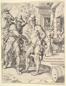 Lignelsen om den barmhjertige samaritan, 1549. av Dirck Volkertsen Coornhert