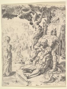 Lignelsen om den barmhjertige samaritan, 1549. av Dirck Volkertsen Coornhert