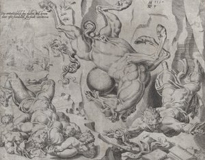 The World Perishing Together with Knowledge and Love, fra The Unrestrained World, plate 4..., 1550.