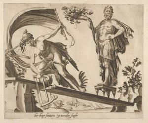 Når formuen er overflod, vil fallet bli dypere fra seks ordtak om formue, ca. 1560. av Dirck Volkertsen Coornhert