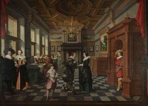 En syvdelt dekorativ sekvens: et interiør, 1630-32