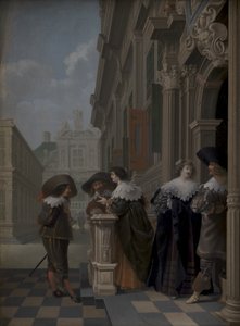 Samtale utenfor et palass av Dirck van Delen