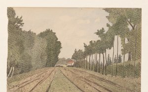 Landskap med en bygning i det fjerne av Dirk Arnoldus Tavenraat
