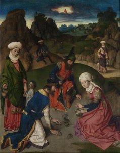 The Last Supper altertavle: The Gathering of Manna høyre fløy, 1464-1468 av Dirk Bouts