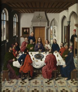 Det siste nattverd-altertavlen sentralpanel, 1464-1468