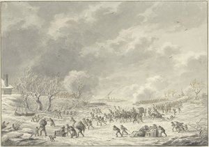Franskmennene krysser Waal nær Bommel, januar 1795
