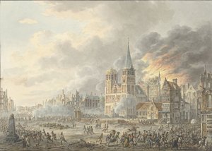 Erobring av en by av franske tropper av Dirk Langendijk