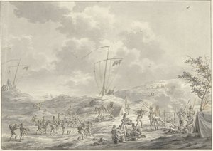 Den russiske hærens leir ved Callantsoog i 1799 av Dirk Langendijk