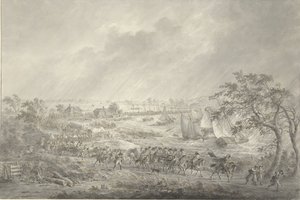 Kryss av de engelske og hannoveranske troppene fra Nijmegen til fasten over skipsbroen over Waal, 7. november 1794