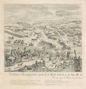 Slaget ved Drogheda på Boyne, 1. juli 1690 (venstre side) av Dirk Maas