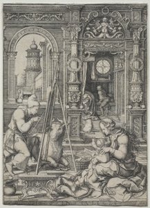 St. Luke maler jomfruen av Dirk Vellert