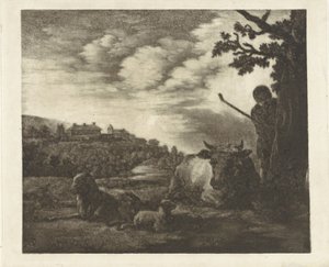 Landskap med en hyrde av Dirk van der Toorn