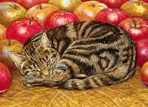 Høyrehånds Apple-Cat, 1995 (akryl på panel)