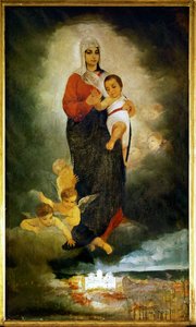 Madonna og barnet (maleri på lerret) av Djordie Krstic