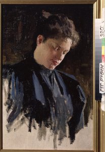 Portrett av kunstneren Olga Ludvigovna Della-Vos-Kardovskaya (Della Vos Kardovskaya) (Della Vos Kardovskaja) (Della-Vos-Kardovskaja) (1875-1952). (Portrett av kunstneren O. Della Vos Kardovskaya). Peinture de Dmitri Nikolayevich Kardovsky (Kardovski) (1866