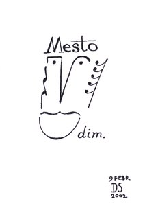 Mesto - en karikatur av et ansikt tegnet med musikalsk notasjon av Dmitri Smirnov