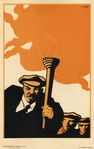 Lenin - Moor, Dmitri Stachievich (1883-1946) - 1919 - Fargelitografi - 38x25 - Det russiske statsbiblioteket, Moskva