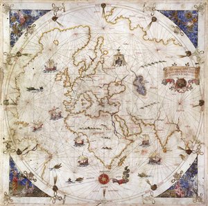Portolan Kart over verden, 1519 av Dolfin Bonaldo