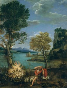 Landskap med Moses og den brennende busken av Domenichino