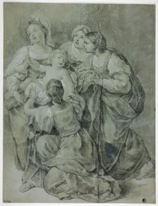 Gruppe på fire kvinner og barn av Domenichino