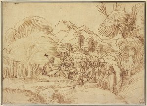 Johannes forkynner i villmarken av Domenichino