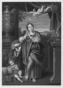 St Agnes, fra bildet i Den Kongelige Samling av Domenichino