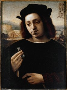 Portrett av mennesket, kjent som gullet - olje på lerret av Domenico Ghirlandaio