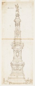 Design for Obelisken til St. Dominic, Piazza San Domenico Maggiore, Napoli