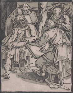 Fire leger i kirken, ca. 1540-1550. av Domenico Beccafumi