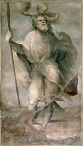 Den hellige Christopher. Maleri av Domenico Beccafumi (1486-1551)