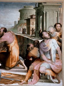 Forsoningen av den romerske konsul Marcus Fulvius Flaccus og Marcus Aemilius Lepidus rundt 126 f.Kr. Detalj. Fresco av Domenico di Giacomo di Pace dit Beccafumi (1486-1551) 1529-1535 Siena, Palazzo Pubblico av Domenico Beccafumi